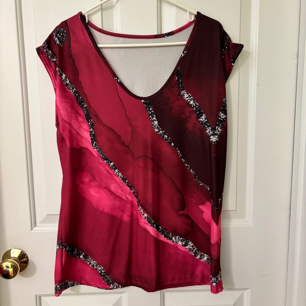 Chic Women's Pink and Black Blouse